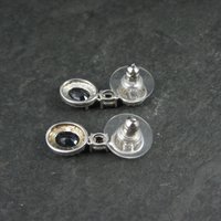 Estate Sterling Sapphire Earrings Silver Cocktail Earrings