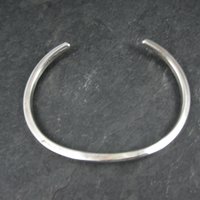 Southwestern Sterling Sweater Cuff Bracelet Simple Silver 6.25 Inches