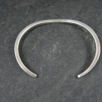 Southwestern Sterling Sweater Cuff Bracelet Simple Silver 6.25 Inches
