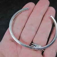Southwestern Sterling Sweater Cuff Bracelet Simple Silver 6.25 Inches