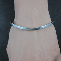 Southwestern Sterling Sweater Cuff Bracelet Simple Silver 6.25 Inches
