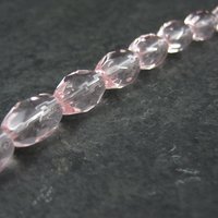 Faceted Pink Glass Beads 8x11mm Bliss Beads