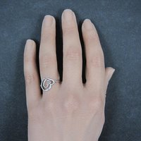 Vintage Sterling Double Heart Ring Size 6.5