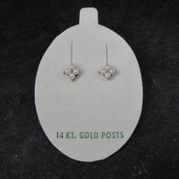 Vintage 14K Pearl Kids Stud Earrings New Old Stock
