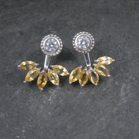 Sterling Silver Citrine Earrings Earring Jackets Estate