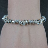 Southwestern Brutalist Sterling Cuff Bracelet 5.5 Inches Wire Wrapped Twisted Silver