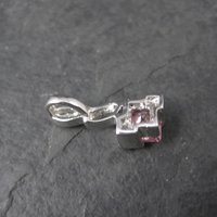 Tiny Sterling Silver Pink Cubic Zirconia Pendant