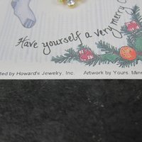 Vintage Crystal Enamel Candy Cane Pin New Old Stock