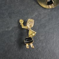 Vintage Reddy Kilowatt Gold Filled Jewelry Set Pin Earrings Balfour