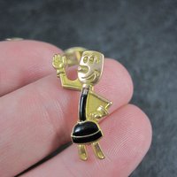 Vintage Reddy Kilowatt Gold Filled Jewelry Set Pin Earrings Balfour