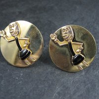 Vintage Reddy Kilowatt Gold Filled Jewelry Set Pin Earrings Balfour