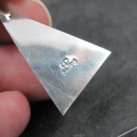 Turquoise Shadowbox Pendant Vintage Navajo Sterling Silver Signed New Old Stock