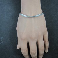 Southwestern Sterling Sweater Cuff Bracelet Simple Silver 6.25 Inches