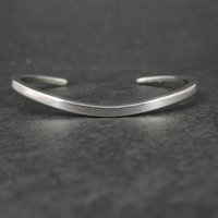 Southwestern Sterling Sweater Cuff Bracelet Simple Silver 6.25 Inches