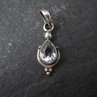 Small Sterling Blue Topaz Pendant