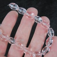 Faceted Pink Glass Beads 8x11mm Bliss Beads