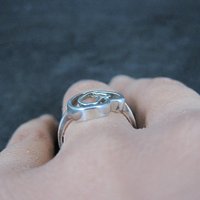 Vintage Sterling Double Heart Ring Size 6.5