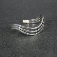Vintage Wavy Cuff Bracelet 6.5 Inches Sterling Silver Estate Jewelry