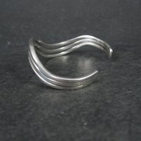 Vintage Wavy Cuff Bracelet 6.5 Inches Sterling Silver Estate Jewelry