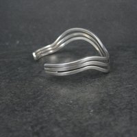 Vintage Wavy Cuff Bracelet 6.5 Inches Sterling Silver Estate Jewelry