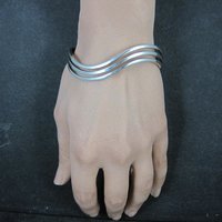 Vintage Wavy Cuff Bracelet 6.5 Inches Sterling Silver Estate Jewelry