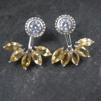 Sterling Silver Citrine Earrings Earring Jackets Estate