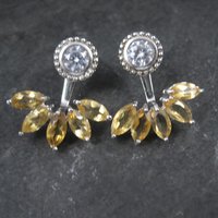 Sterling Silver Citrine Earrings Earring Jackets Estate