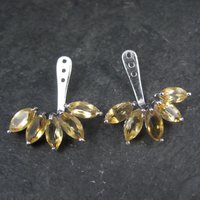 Sterling Silver Citrine Earrings Earring Jackets Estate