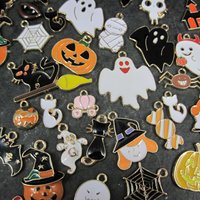 Lot of 50 Halloween Charms Enamel