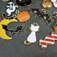 Lot of 50 Halloween Charms Enamel