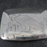 Vintage Eagle Belt Buckle 1980 Griff Southwestern Etched