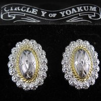 Vintage Western Circle Y of Yoakum Earrings