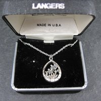 Estate Black Hills Silver Flower Pendant Necklace Langers