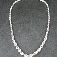 Graduated Twisted Rope Chain 17.5 Inches Italian Sterling Silver