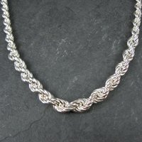 Graduated Twisted Rope Chain 17.5 Inches Italian Sterling Silver