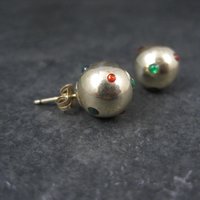 Large Yellow Gold Ball Stud Earrings 10MM 14K Gold Filled