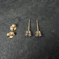 March Birthstone Stud Earrings 14K Gold Filled Vintage New Old Stock