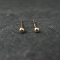 Tiny Vintage Ball Stud Earrings 14K Gold Filled New Old Stock
