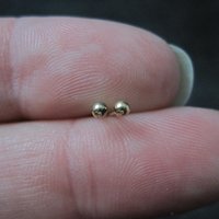 Tiny Vintage Ball Stud Earrings 14K Gold Filled New Old Stock