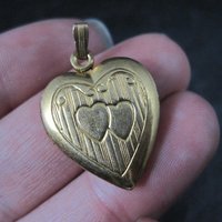 Vintage Heart Locket Pendant 12K Gold Filled