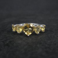 Estate Sterling Citrine Heart Ring Size 7.5 Chuck Clemency