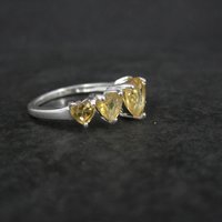 Estate Sterling Citrine Heart Ring Size 7.5 Chuck Clemency