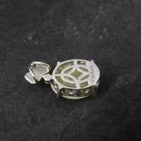 Yellow Prehnite Bow Pendant Sterling Silver Estate