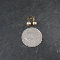 6mm Gold Ball Stud Earrings 14K Gold Filled New Old Stock