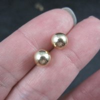 7mm Gold Ball Stud Earrings 14K Gold Filled New Old Stock
