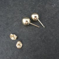7mm Gold Ball Stud Earrings 14K Gold Filled New Old Stock