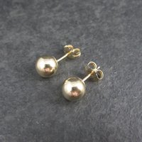 7mm Gold Ball Stud Earrings 14K Gold Filled New Old Stock