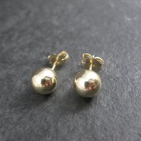 7mm Gold Ball Stud Earrings 14K Gold Filled New Old Stock
