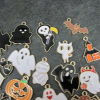 Lot of 50 Halloween Charms Enamel