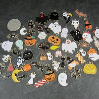 Lot of 50 Halloween Charms Enamel